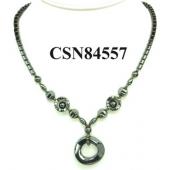 Hematite Donut Pendant Beads Stone Chain Choker Fashion Women Necklace